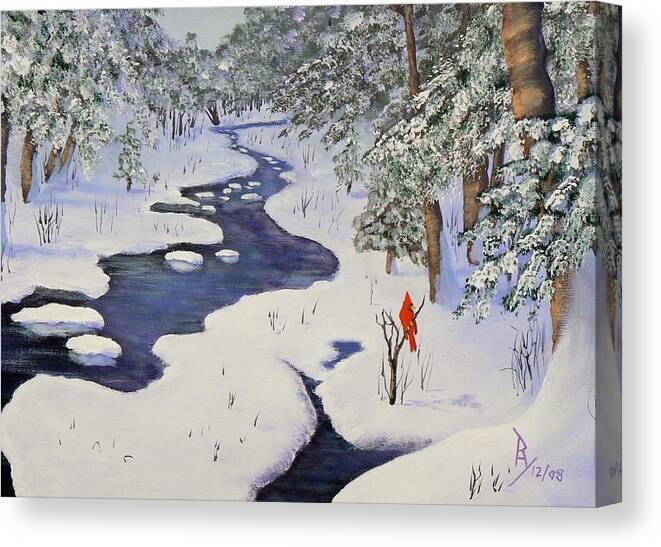 Christmas Canvas Print featuring the painting Serenity by Ray Nutaitis