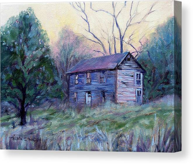 Abandoned Canvas Print featuring the painting Setting Sun by Bonnie Mason