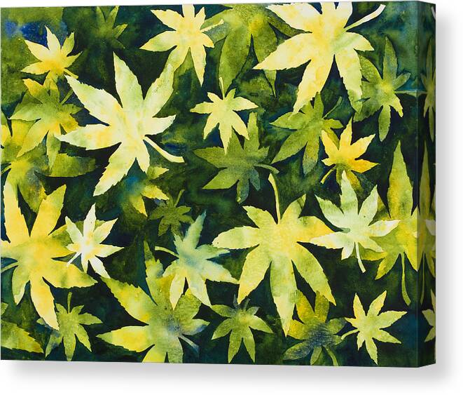 Green Canvas Print featuring the painting Shades of Green by Mary Giacomini