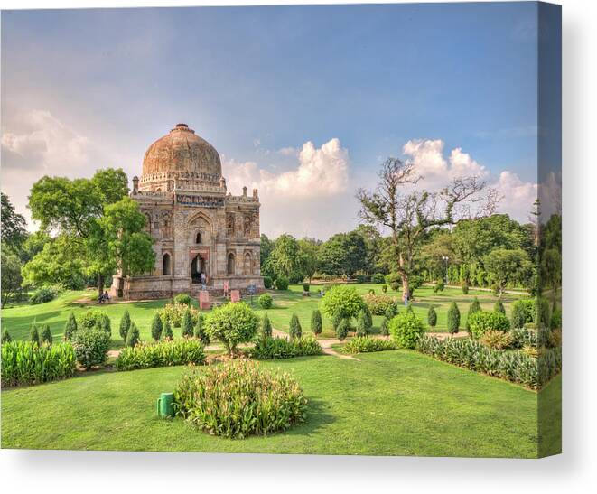 Tranquility Canvas Print featuring the photograph Sheesh Gumbad, Lodi Gardens, New Delhi by Mukul Banerjee Photography