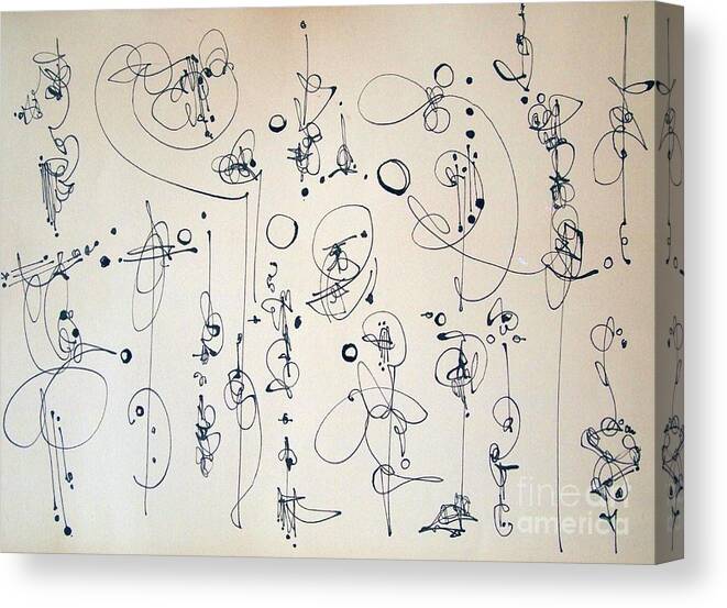 Pen And Ink Drawing Canvas Print featuring the drawing Showtime by Nancy Kane Chapman