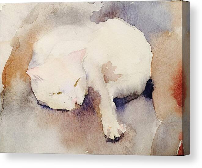 Cat Canvas Print featuring the painting Simona by Ksenia VanderHoff