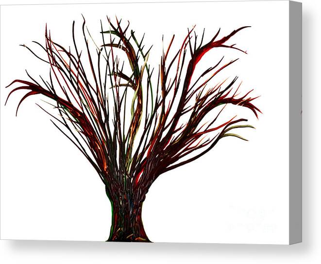 Tree Canvas Print featuring the painting Single bare tree isolated by Simon Bratt