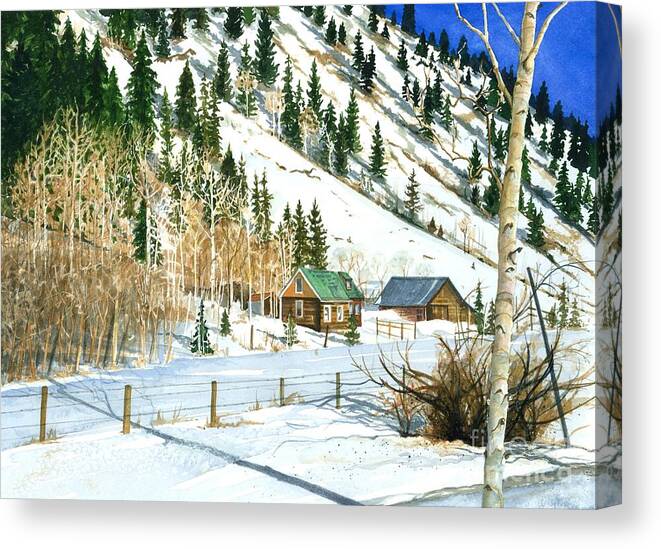 Water Color Paintings Canvas Print featuring the painting Snow Bound by Barbara Jewell