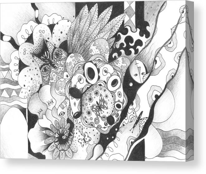 Abstract Canvas Print featuring the drawing So Much Make Believe by Helena Tiainen