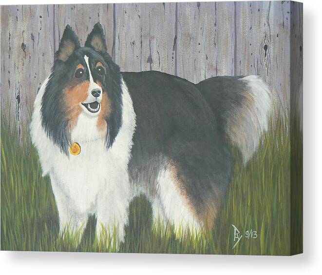 Sparky Canvas Print featuring the painting Sparky by Ray Nutaitis