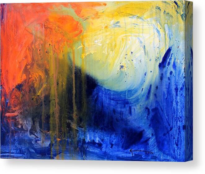 Awakening Canvas Print featuring the painting Spirit of Life - Abstract 7 by Kume Bryant
