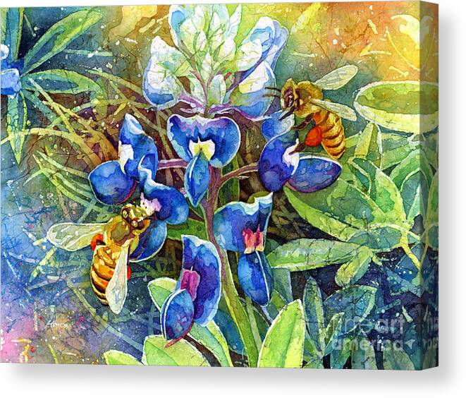 Bluebonnet Canvas Print featuring the painting Spring Breeze by Hailey E Herrera