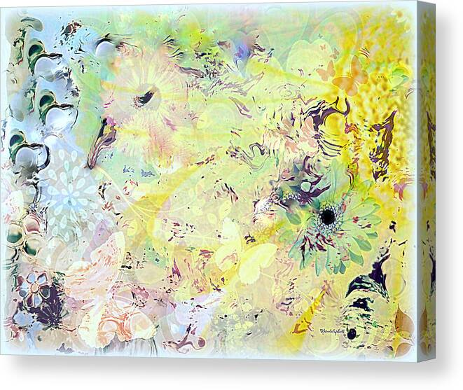 Flowers Canvas Print featuring the mixed media Spring Happiness by YoMamaBird Rhonda
