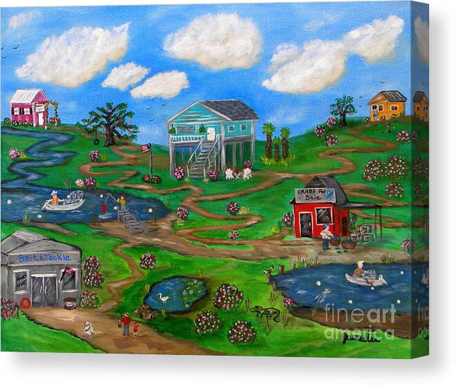 Folk Art Canvas Print featuring the painting Spring in the South by JoAnn Wheeler