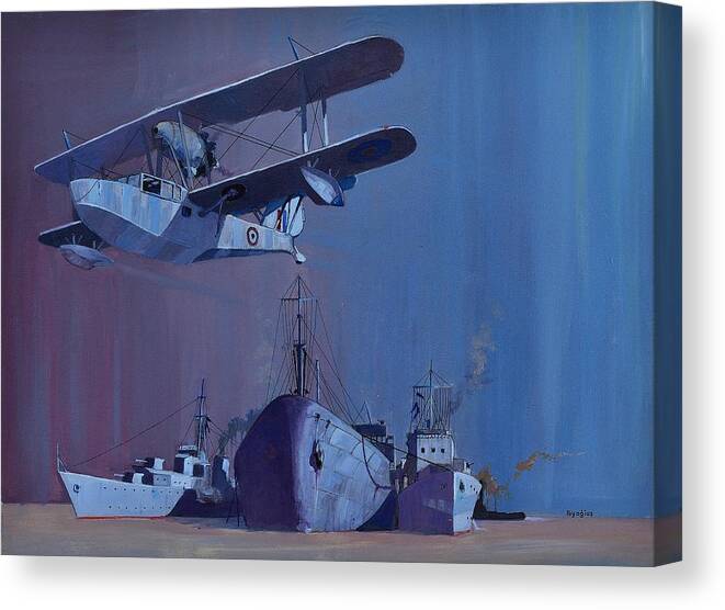 Sea Canvas Print featuring the painting SS Ohio by Ray Agius