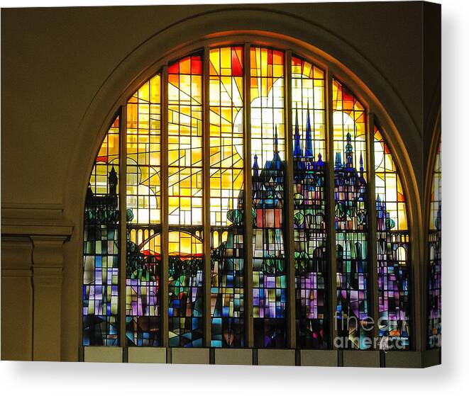 Stained Glass Luxembourg Canvas Print featuring the photograph Stained Glass Luxembourg by Victoria Harrington