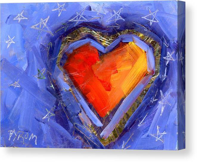 Heart Canvas Print featuring the painting Starry Love by Mary Byrom
