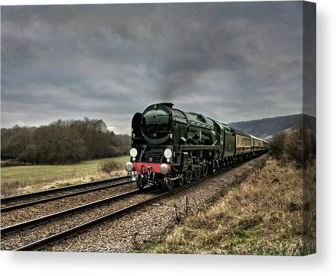 Tranquility Canvas Print featuring the photograph Steam Train In Surrey by Tim Stocker Photography