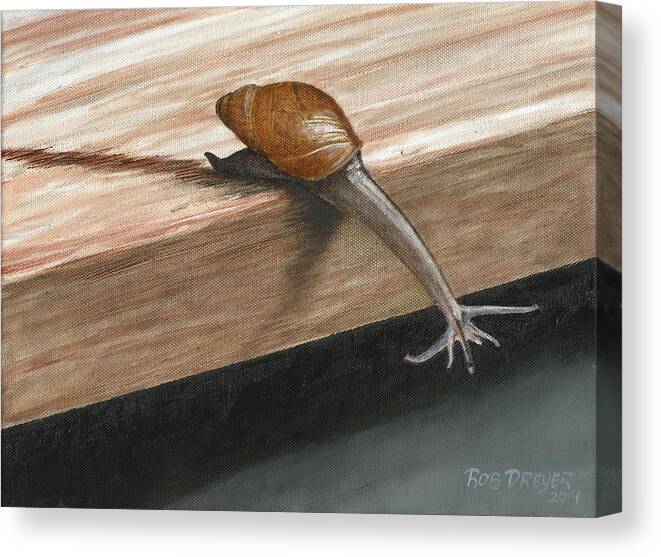 Snail Canvas Print featuring the painting Sticking Your Neck Out by Dreyer Wildlife Print Collections 