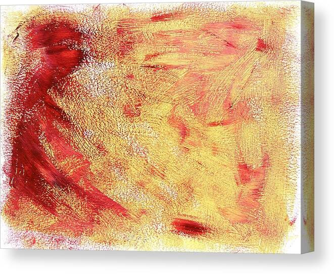 Abstract Canvas Print featuring the painting Strawberry Slices by Kartika Shahan