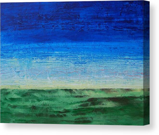 Blue Canvas Print featuring the painting Study of Earth and Sky by Linda Bailey