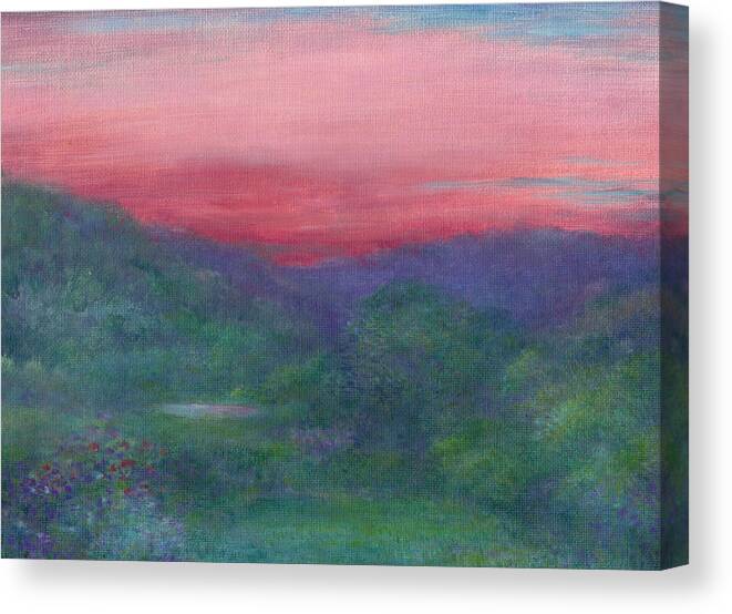 Summer Landscape Canvas Print featuring the painting Summer Nocturne by Judith Cheng