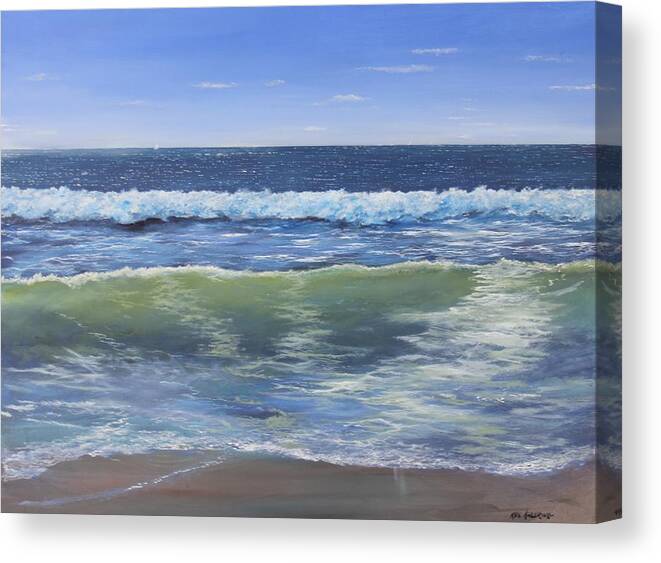  Canvas Print featuring the painting summer Surf by Ken Ahlering