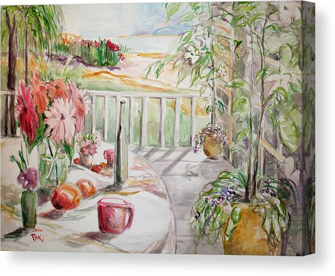 Landscape Canvas Print featuring the painting Summer2 by Becky Kim