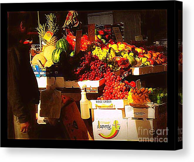 Fruitstand Canvas Print featuring the photograph Sun on Fruit by Miriam Danar
