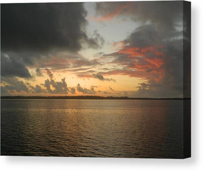 Sunset Canvas Print featuring the photograph Sunset Before Funnel Cloud 5 by Gallery Of Hope 