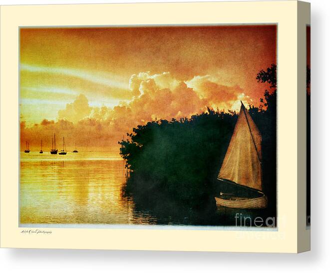 Tropical Canvas Print featuring the photograph Sunset in Islamorada by Linda Olsen