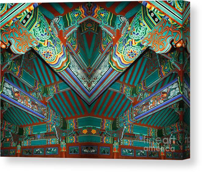 Architecture Canvas Print featuring the photograph abstract architecture photography - Beam Me Up II by Sharon Hudson