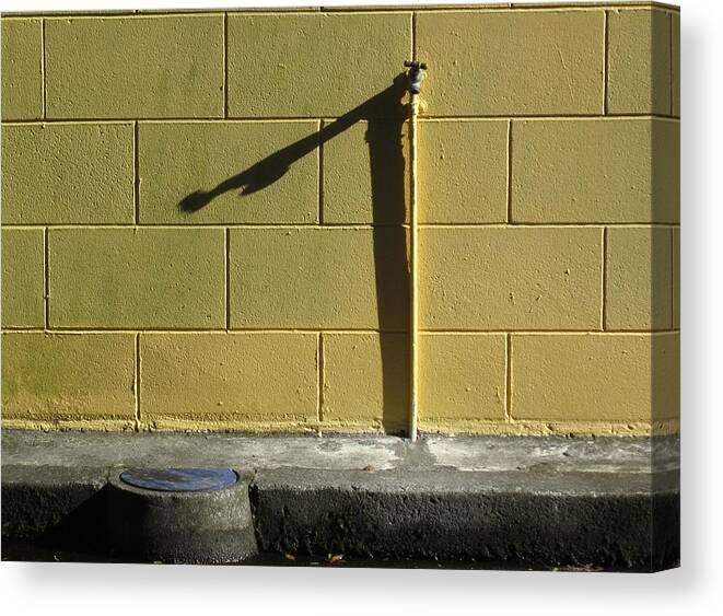 Tap Canvas Print featuring the photograph Yellow Brick Wall by Ingrid Van Amsterdam