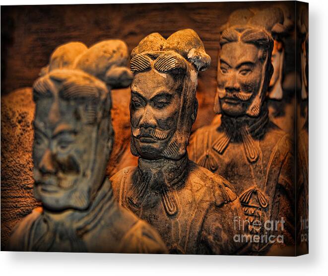 Warriors Canvas Print featuring the photograph Terracotta Warriors - The Emperor's Army by Lee Dos Santos