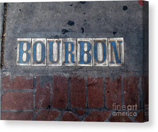 Bourbon Street Canvas Print featuring the photograph The Bourbon Street Sign by Joseph Baril