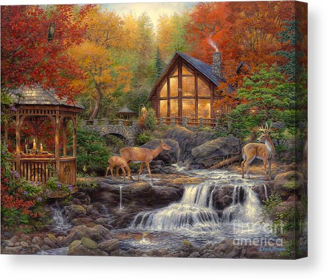  Cabin Canvas Print featuring the painting The Colors of Life by Chuck Pinson