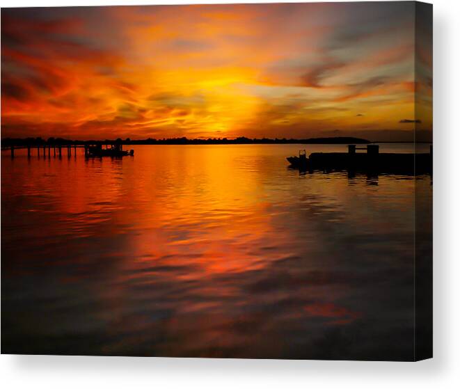 Golden Sunsets Canvas Print featuring the photograph The Golden Hour by Karen Wiles