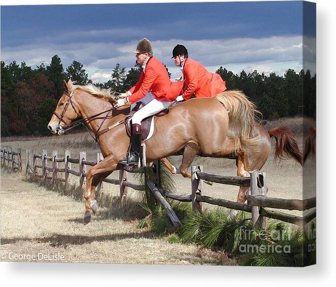 Fox Hunt Canvas Print featuring the photograph The Hunt by George DeLisle