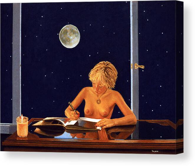 Nude Canvas Print featuring the painting The Illustrator by Robert Tracy