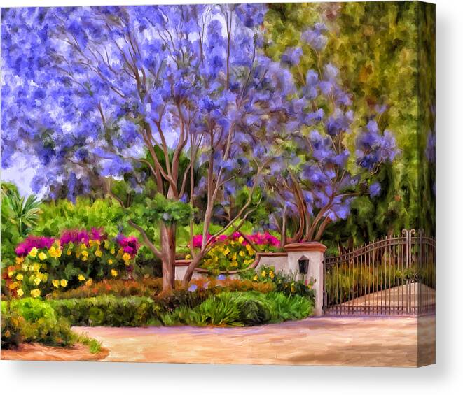 Landscape Canvas Print featuring the painting The Jacaranda by Michael Pickett