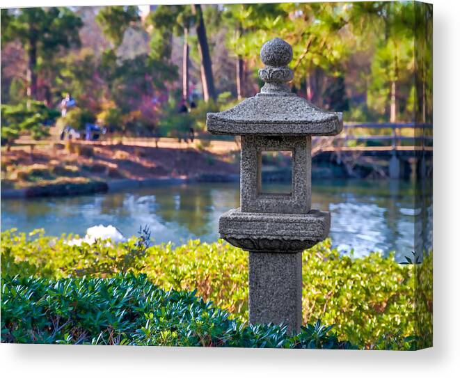 Tim Stanley Canvas Print featuring the photograph The Japanese Garden at Hermann Park by Tim Stanley
