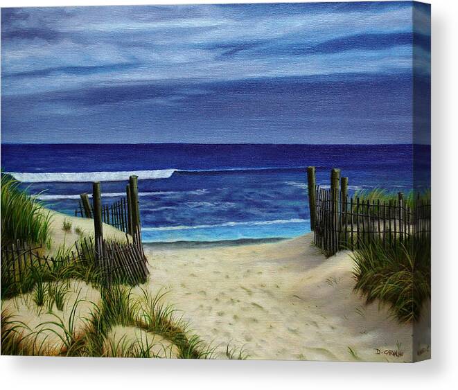 Beach Canvas Print featuring the painting The Jersey Shore by Daniel Carvalho