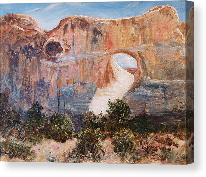 Arches National Park Canvas Print featuring the painting The Light of God by George Richardson