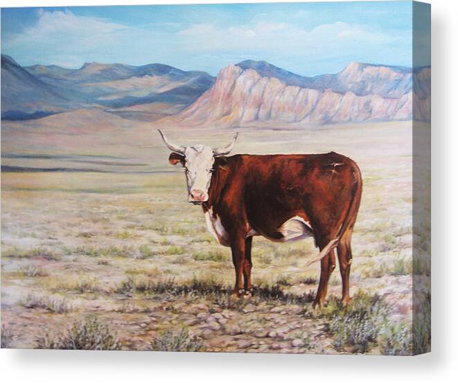 Nature Canvas Print featuring the painting The Lone Range by Donna Tucker