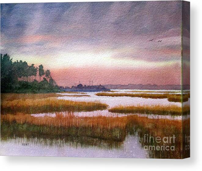 Landscape Canvas Print featuring the painting The Marsh by Shirley Braithwaite Hunt