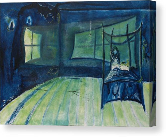 Ennis Canvas Print featuring the painting The Nightmare by Christophe Ennis