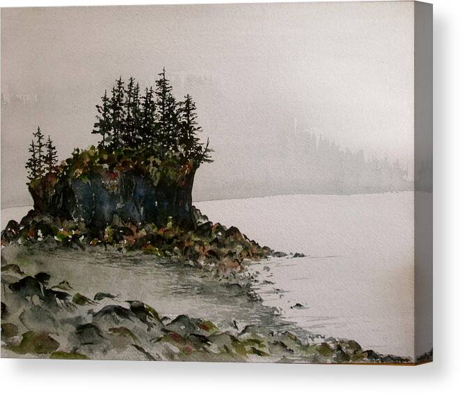 Alaska Canvas Print featuring the painting The Point by Carolyn Doe