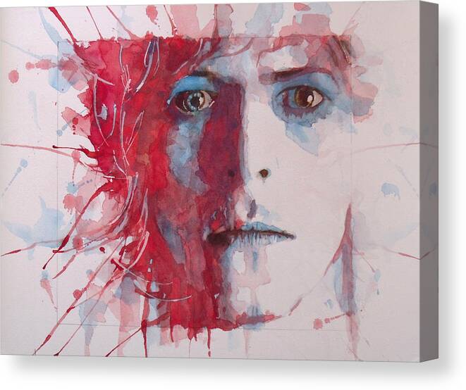 David Bowie Canvas Print featuring the painting The Prettiest Star by Paul Lovering