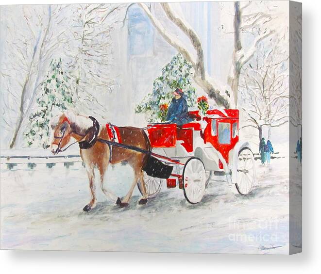Horse Canvas Print featuring the painting The Quiet Ride by Beth Saffer