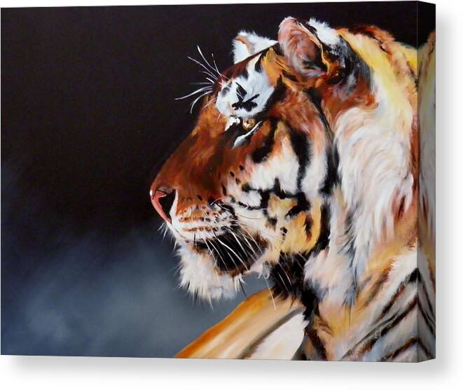 Tiger Canvas Print featuring the painting The Regal by Terence R Rogers