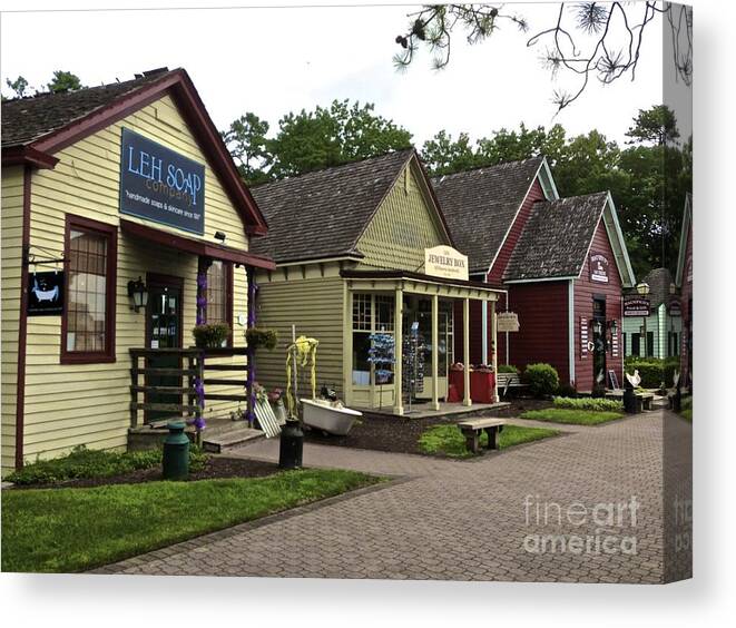 Shoppes Canvas Print featuring the photograph The Shoppes at Historic Smithville by Christy Gendalia