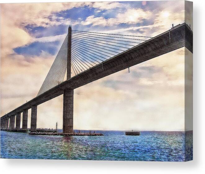 Bridge Canvas Print featuring the photograph The Skyway by Hanny Heim