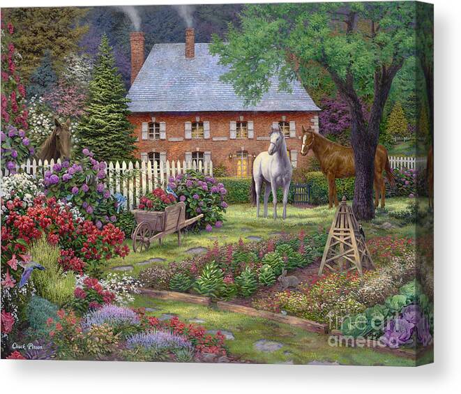 Mother's Day Gift Idea Canvas Print featuring the painting The Sweet Garden by Chuck Pinson