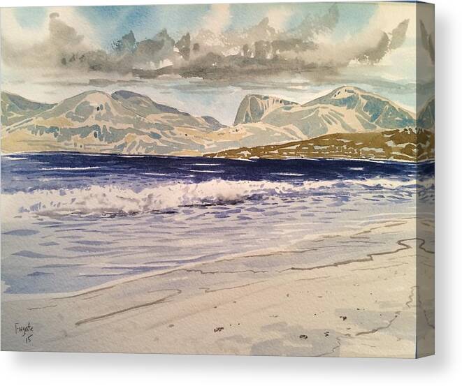Landscape Canvas Print featuring the painting The View From Luskentyre by Robert Fugate